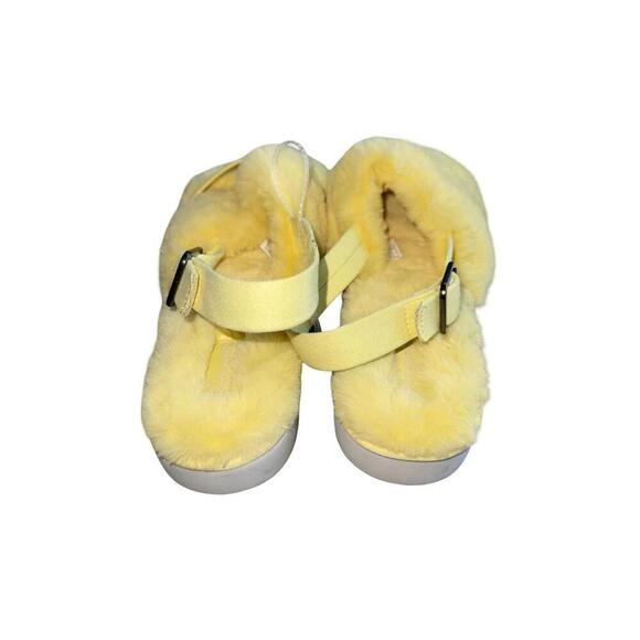 Koolaburra by UGG Adjustable Slide Sandals Fuzz'd Out Yellow Size 11 - Picture 4 of 5